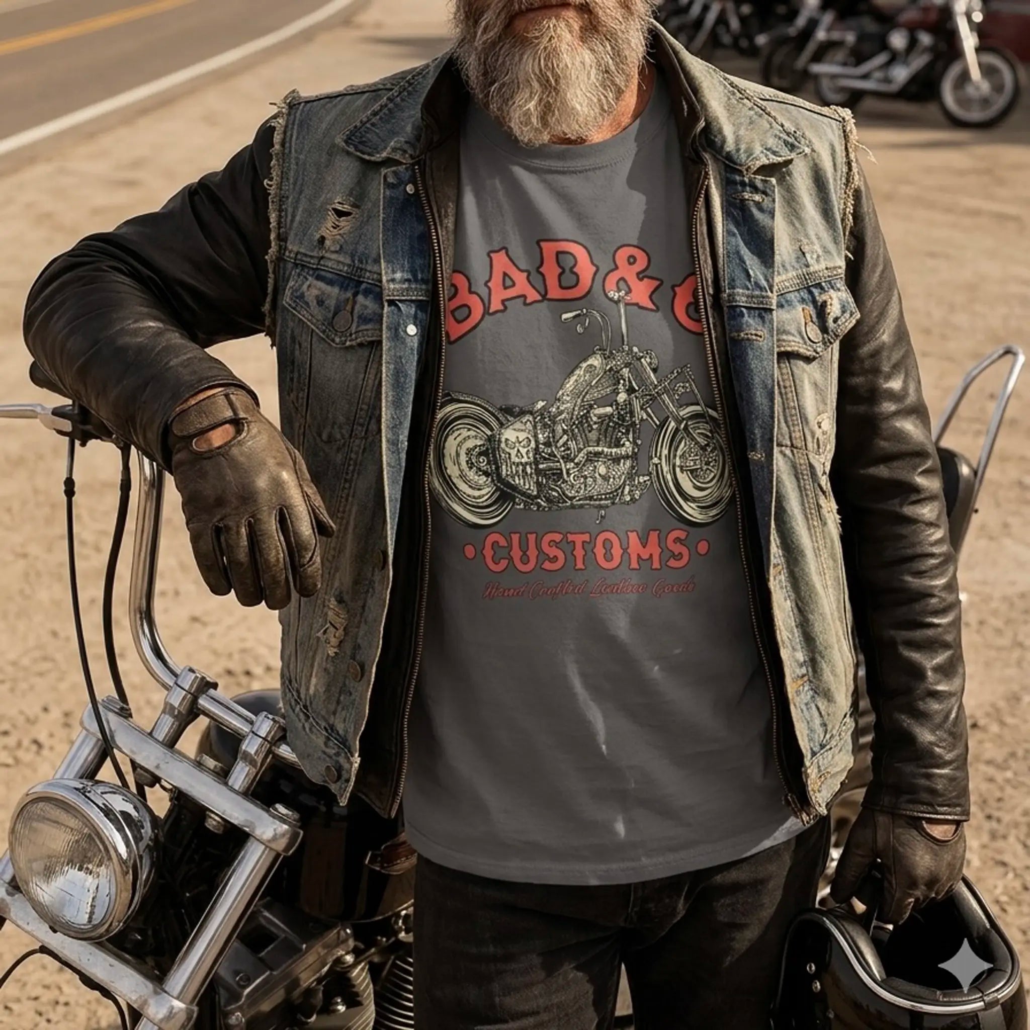 BAD&G Customs "Hand Crafted" Graphic Tee - Charcoal Gray