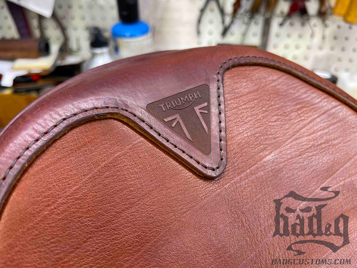 CUSTOM SERVICE: Triumph Bobber Seat Re-Upholstery (Match Your Saddlebags)