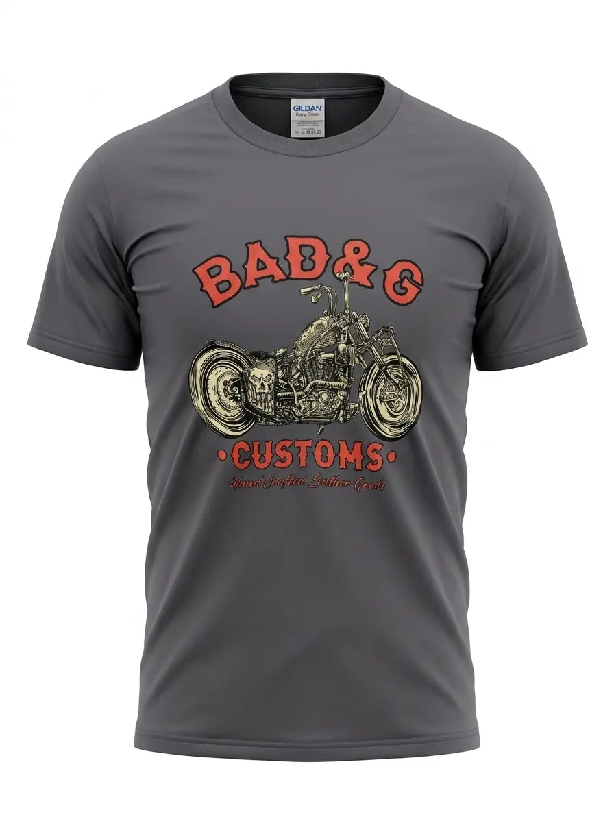 BAD&G Customs "Hand Crafted" Graphic Tee - Charcoal Gray