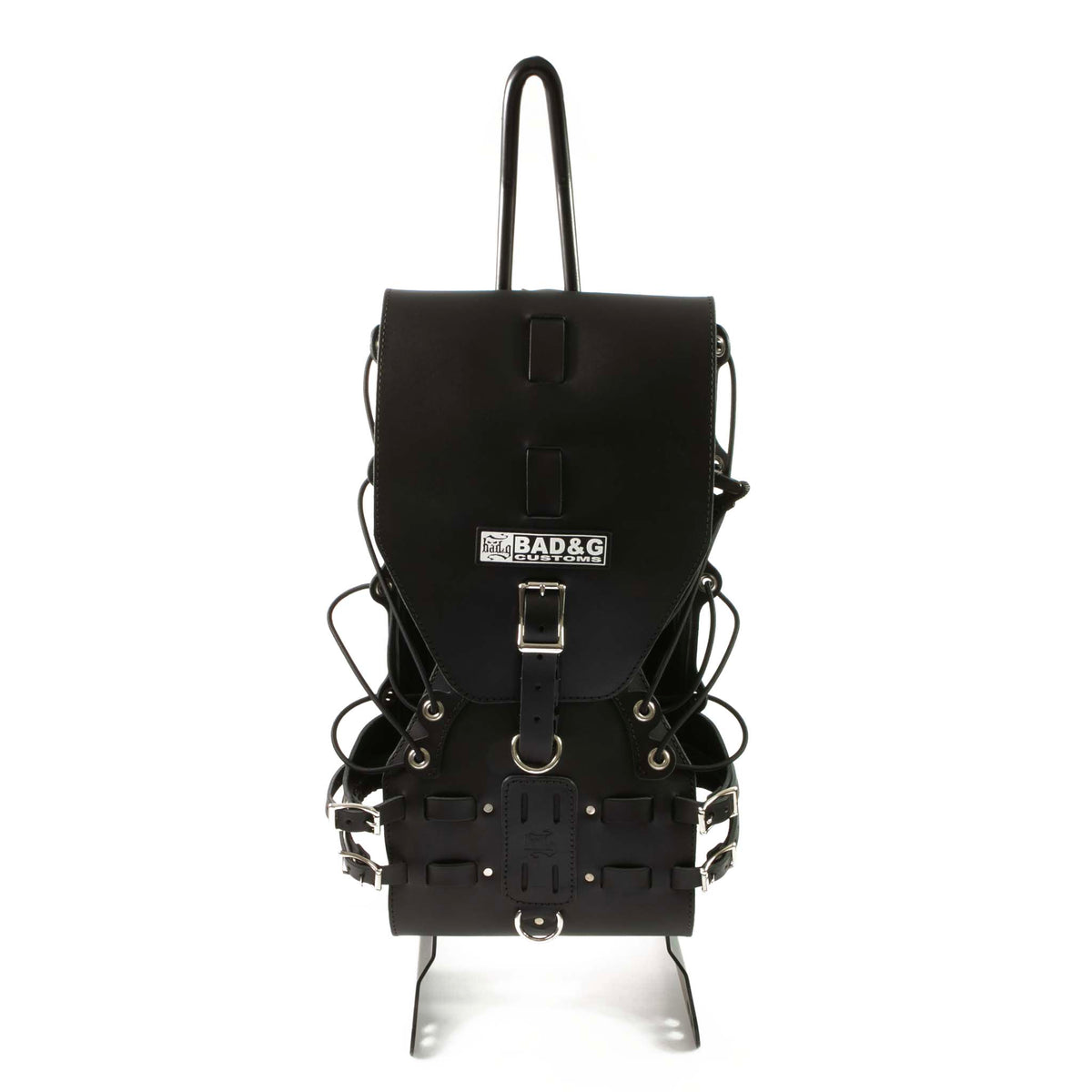 Leather mounting straps—set included for various sissy bar widths
