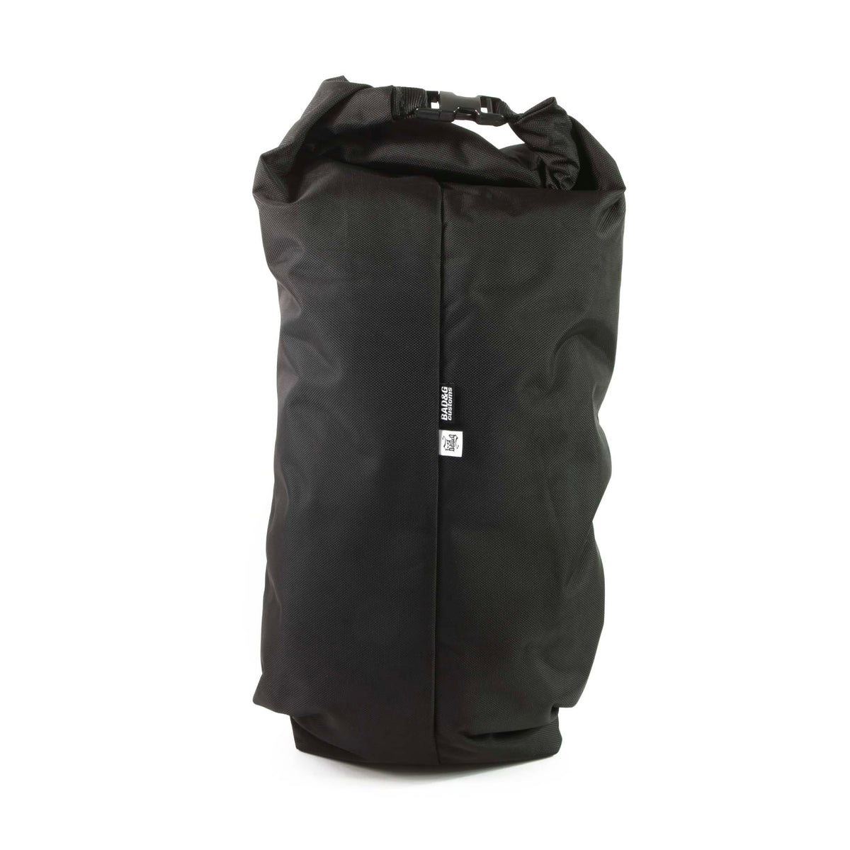 Roll-top end detail—rolled and buckled for waterproof seal